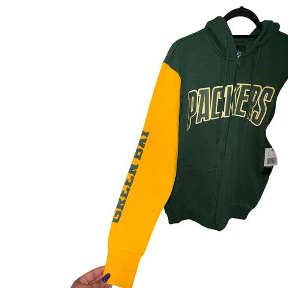 Green Bay Packers Men's G-III Sports/ Carl Banks Green Full-Zip Hoodie Sz S NWT - Picture 4 of 10